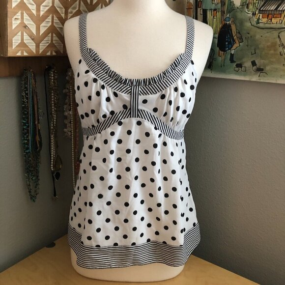 Ann Taylor LOFT Polka Dot & Stripes Camisole - Picture 2 of 8